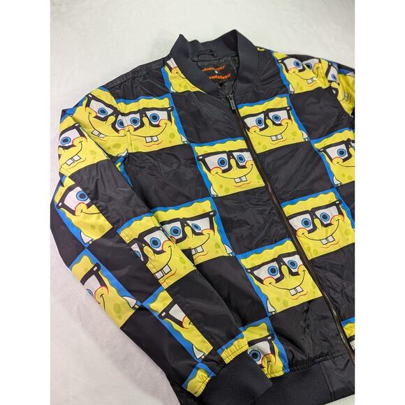 Spongebob Quilted Bomber Jacket XXL By Members Only & Nickelodeon - Picture 3 of 13